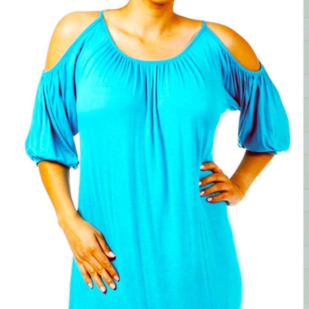 Plus Size cold shoulder knee length dress